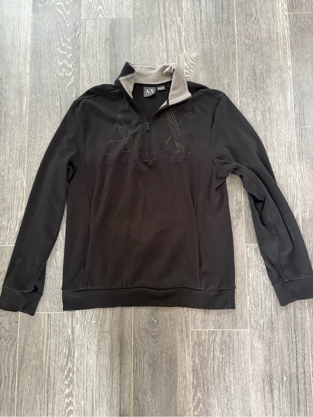 Armani Exchange A|X Black Quarter Zip Pullover Men’s Medium